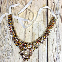 Load image into Gallery viewer, Tie-on collar - beads and sequins
