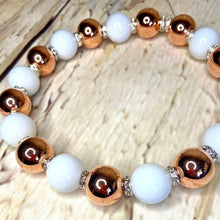 Load image into Gallery viewer, Rose Gold &amp; White -  Bead necklace

