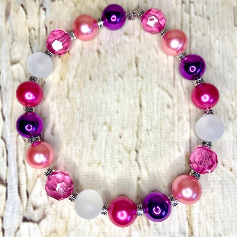 Hot Pink Fashion -  Bead necklace