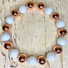 Load image into Gallery viewer, Rose Gold &amp; White -  Bead necklace
